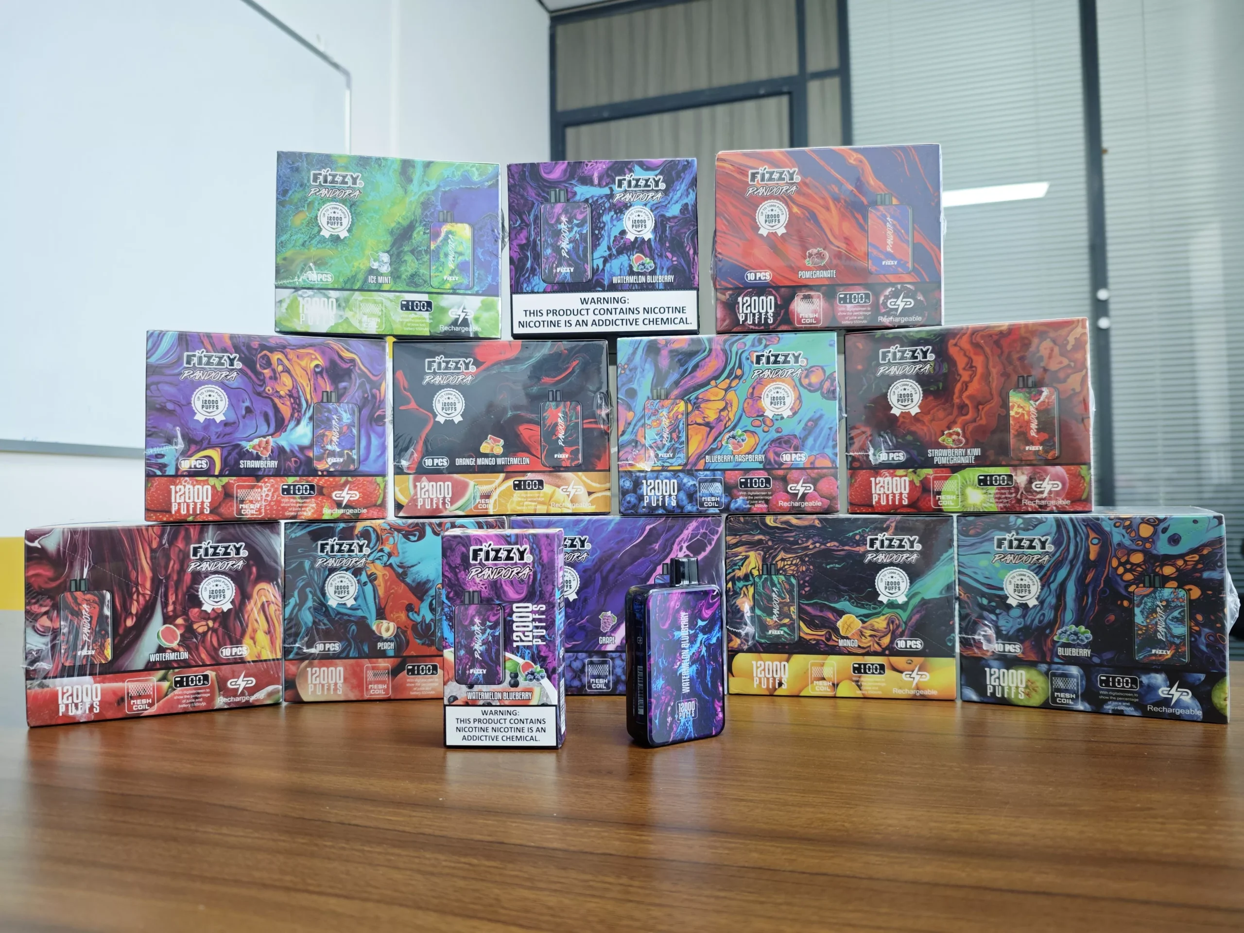 Vape Pen Desechable Recargable Fizzy Pandora 12000 Puffs Bajo Nikotina Almacén Europeo Compra Original Auténtico